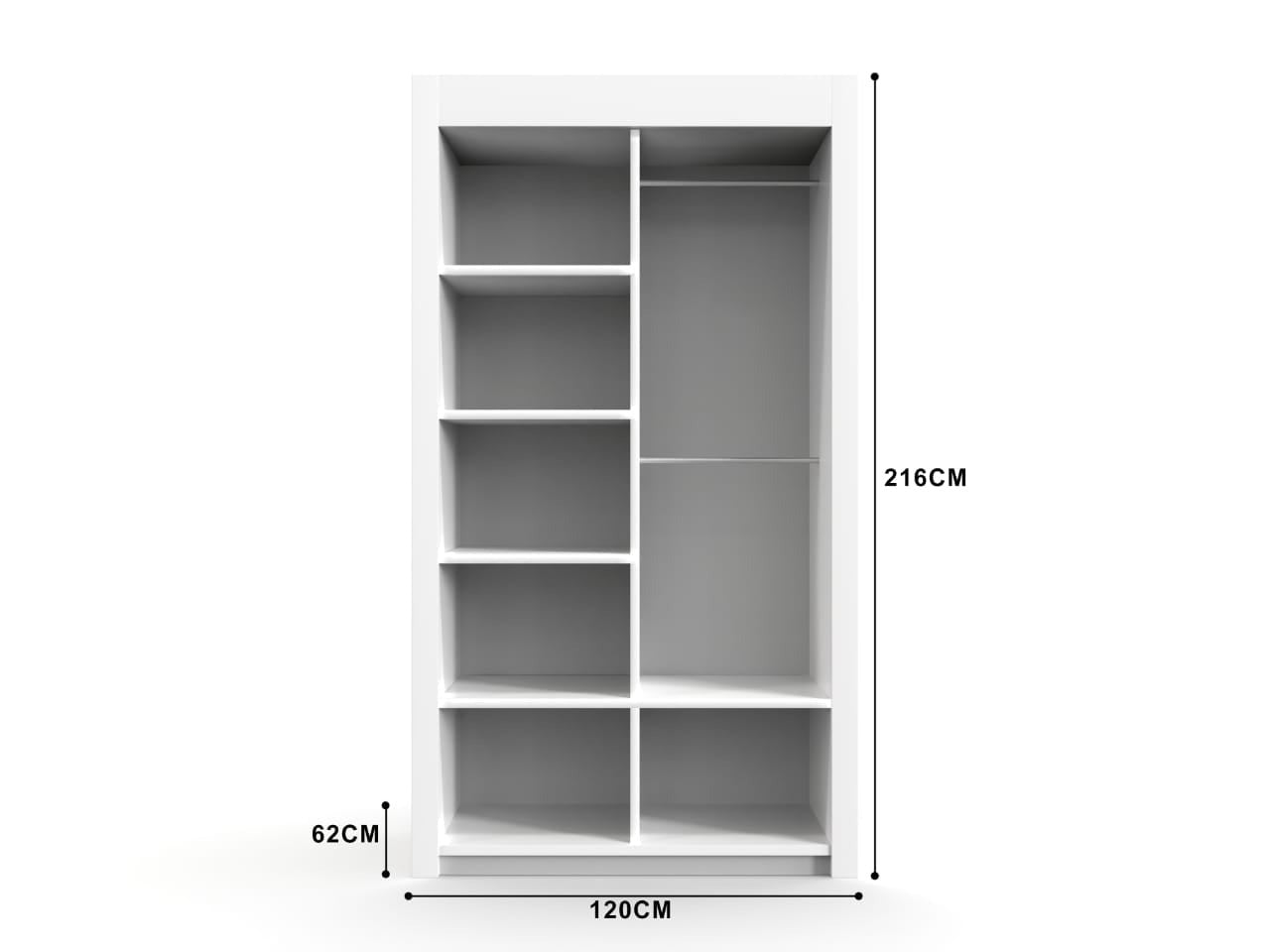 Milan 2 Door Wardrobe 100cm Wide – Perfect Bedroom Closet Organizer