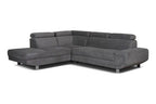 ARTIC Grey Sofa Bed with Left/Right Corner and Three Adjustable Headrests