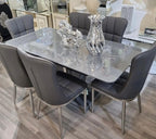 Astra Dining Table with 6 Grace Chairs