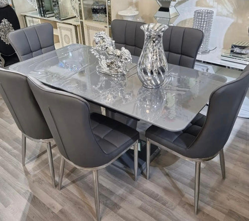 Astra Dining Table with 6 Grace Chairs