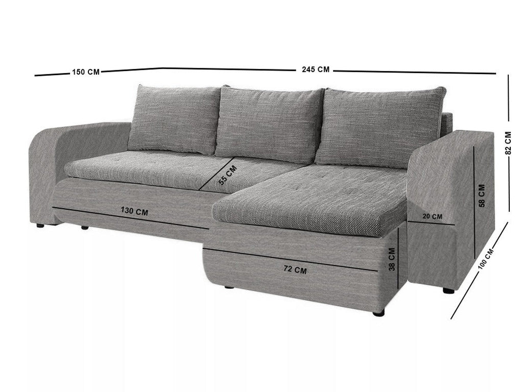 Berlin Stylish and Functional Corner Sofa Bed with Storage