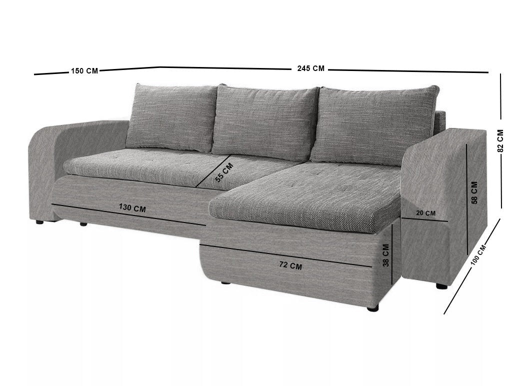 Berlin Stylish and Functional Corner Sofa Bed with Storage