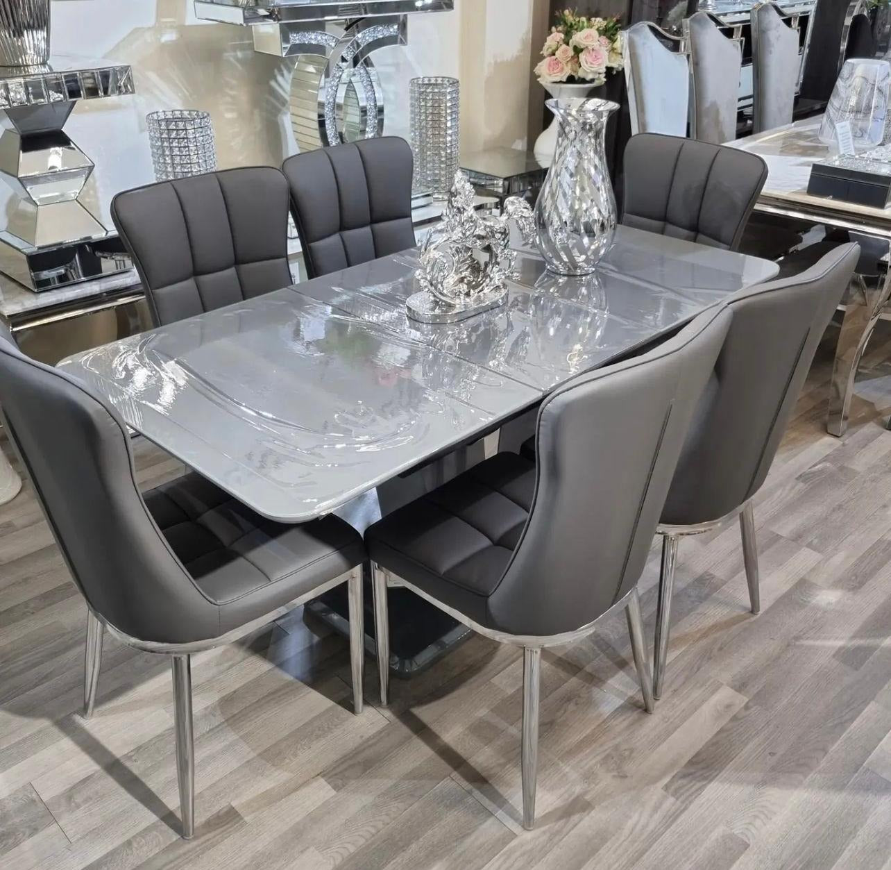Astra Dining Table with 6 Grace Chairs