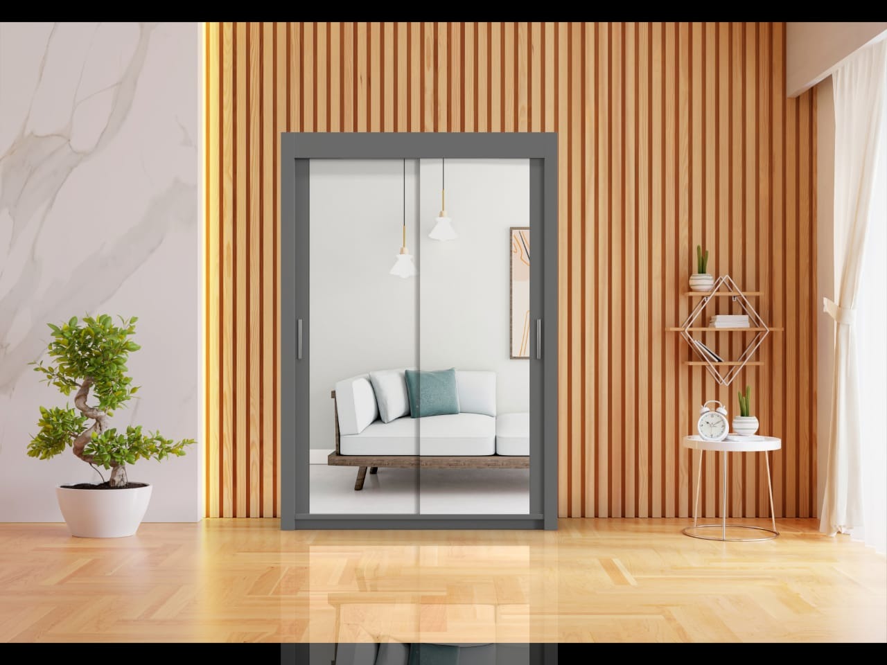 Modern Milan 150cm, 180cm Wardrobe – Slim Fit Bedroom Furniture