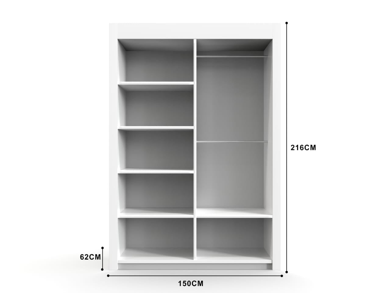 Modern Milan 150cm, 180cm Wardrobe – Slim Fit Bedroom Furniture